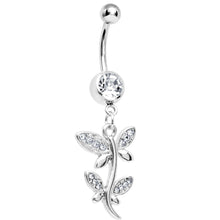 Crystalline Gem Flowering Butterfly Belly Ring