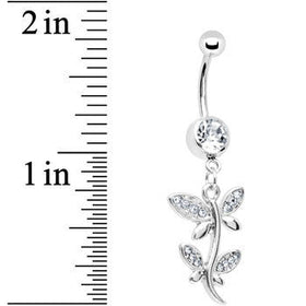 Crystalline Gem Flowering Butterfly Belly Ring
