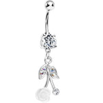 Crystalline Gem Flowering Cherry Belly Ring