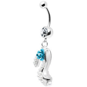 Faux Pearl Stiletto Shoe Belly Ring