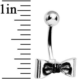 Silver Tone Bow Belly Ring