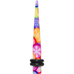 6G Groovy Retro Flower Acrylic Taper