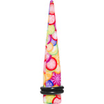 0G Groovy Retro Flower Acrylic Taper