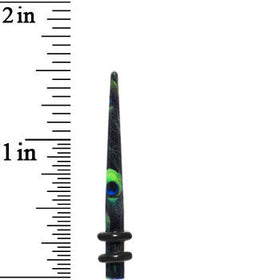 8G Peacock Feathers Acrylic Taper