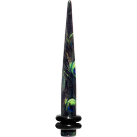 6G Peacock Feathers Acrylic Taper