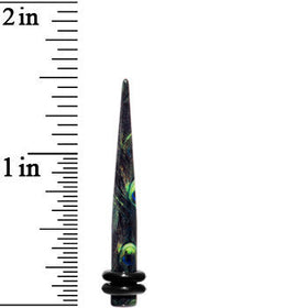 6G Peacock Feathers Acrylic Taper