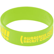 Lime Green Yellow Boobies Rule Awareness for Breast Cancer Bracelet