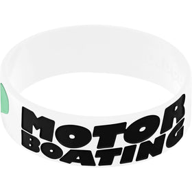 Black White I Love Motor Boating Breast Cancer Bracelet