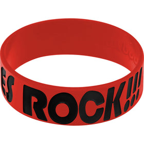 Red Black Boobies Rock Breast Cancer Bracelet