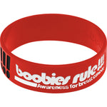 Red Black Boobies Rock Breast Cancer Bracelet