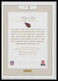2014 Panini Flawless Inscriptions Michael Floyd #/25 Auto #29