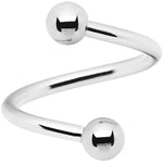 16G Stainless Steel 3mm Ball Spiral Twister Ring - 3/8