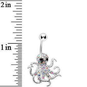 Aurora Gem Encrusted Floating Octopus Belly Button Ring