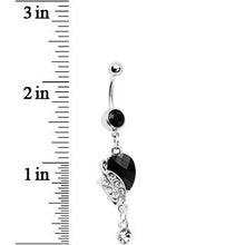 Dark Nature Lovely Leaves Crystal Drop Belly Ring