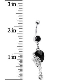 Dark Nature Lovely Leaves Crystal Drop Belly Ring