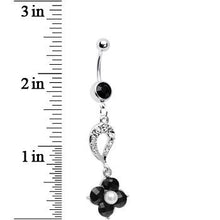 Dark Nature Rain Blossom Crystal Belly Ring
