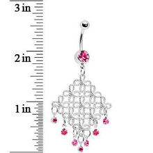 Passion Pink Diamond Cascade Chandelier Belly Ring