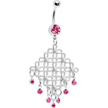 Passion Pink Diamond Cascade Chandelier Belly Ring