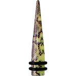 00G Green Snake Skin Acrylic Taper
