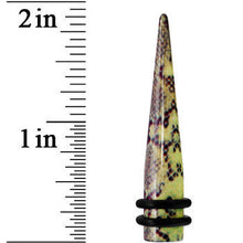 00G Green Snake Skin Acrylic Taper