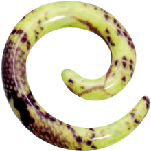 6G Green Snake Skin Acrylic Spiral Taper