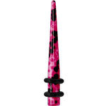 6G Pink Snake Skin Acrylic Taper