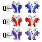 6mm Butterfly Beauty Stud Earring Set