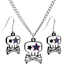 Starry Eyed Skull and Crossbones Earring and Necklace Set