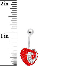 Cosmic Swirl Red Heart Sparkler Belly Ring