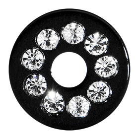 4G Black Acrylic with Clear Jeweled Flesh Tunnel