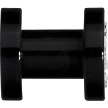 4G Black Acrylic with Clear Jeweled Flesh Tunnel