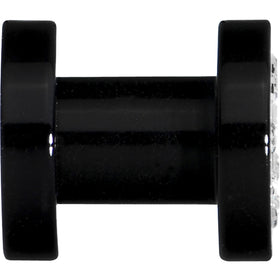 4G Black Acrylic with Clear Jeweled Flesh Tunnel