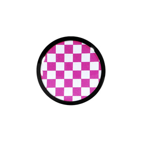 5/8 Black Acrylic Pink and White Checkerboard Saddle Plug
