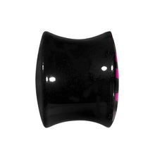 9/16 Acrylic Pink Black Zebra Saddle Plug