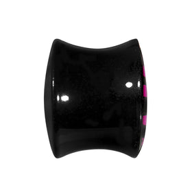 9/16 Acrylic Pink Black Zebra Saddle Plug