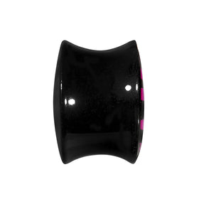 5/8 Acrylic Pink Black Zebra Saddle Plug