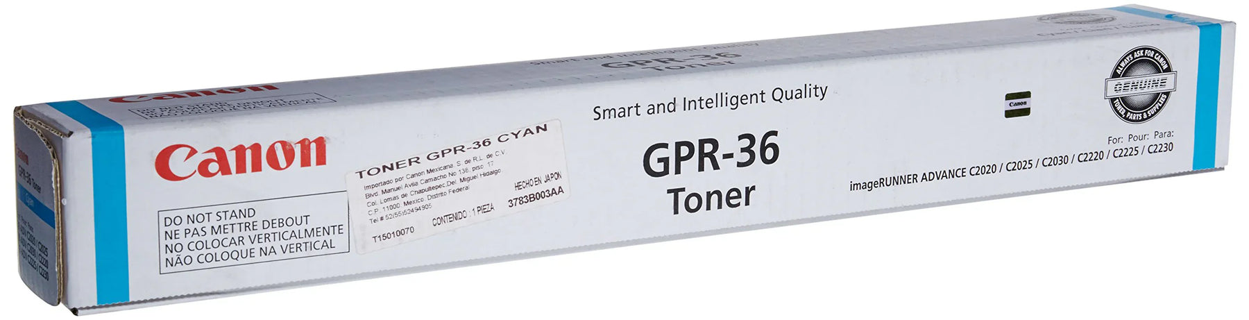 New, Pre-Owned - Canon GPR-36 Cyan Toner Cartridge, 3783B003AA