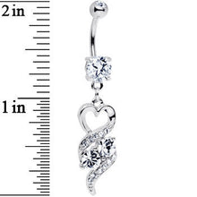 Clear Gem Heart Twist Belly Ring