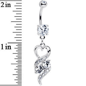 Clear Gem Heart Twist Belly Ring