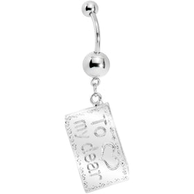 Fuchsia Gem Love Letter Dangle Belly Ring
