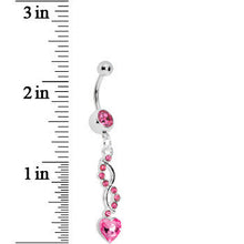 Pink Spiral Twist Heart Belly Ring