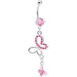 Pink Gem Butterfly Duo Belly Ring