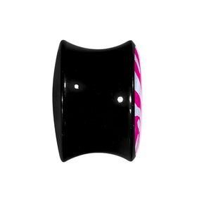 5/8 Acrylic Pink White Zebra Saddle Plug