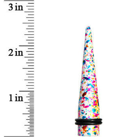1/2 Acrylic Rainbow Bubblegum Spatter Straight Taper