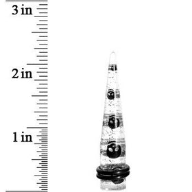 00G Clear Acrylic Glitter Black Skull Confetti Taper