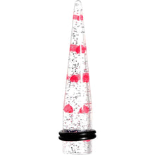 Clear Acrylic Glitter Pink Heart Confetti Taper 8G to 16mm