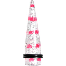 Clear Acrylic Glitter Pink Heart Confetti Taper 8G to 16mm