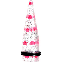 Clear Acrylic Glitter Pink Heart Confetti Taper 8G to 16mm