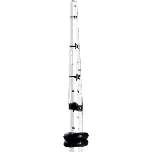 8G Clear Acrylic Glitter Black Star Confetti Taper
