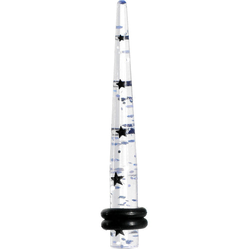 6G Clear Acrylic Glitter Black Star Confetti Taper